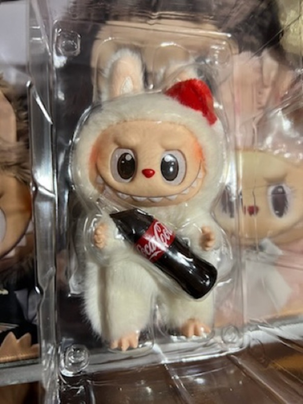 Labubu Coca Cola White Furry Monster plush